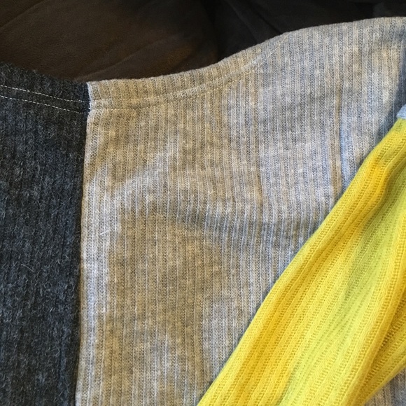 One Left! Lowest Price! Mustard Colorblock Sweater - Picture 3 of 4